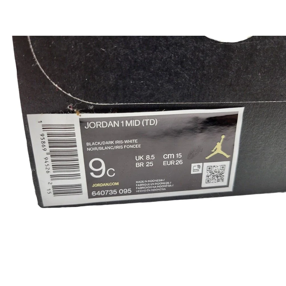 Nike Air Jordan 1 Mid PS ‘Dark Iris’ Preschool Sneakers 640734-095 Kids Sz 9c